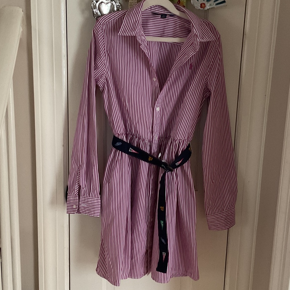 Polo Ralph Lauren Striped Pink Dress with Belt